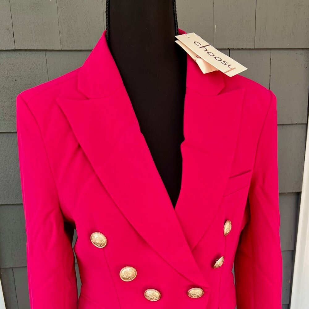 Choosy Brand Magenta Double Breasted Betsy Blazer NWT Size 4
